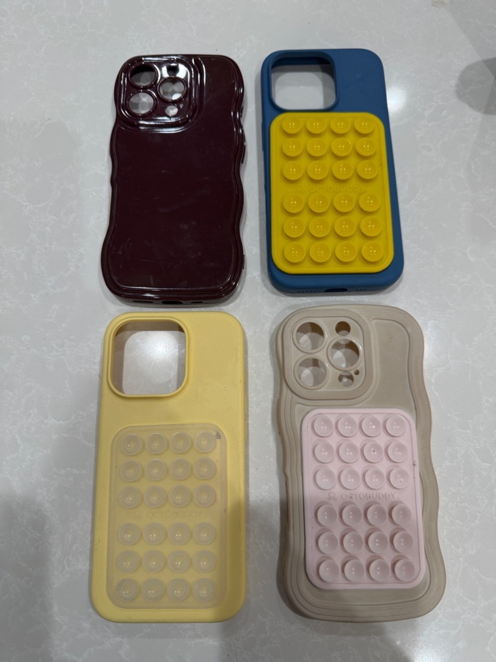 Silicone Pop-Grip Phone Case with Bubble Texture - Multiple Colors